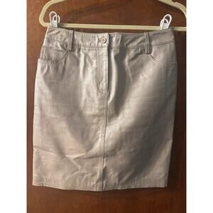 Vintage Y2K Newport News leather skirt tan size 4